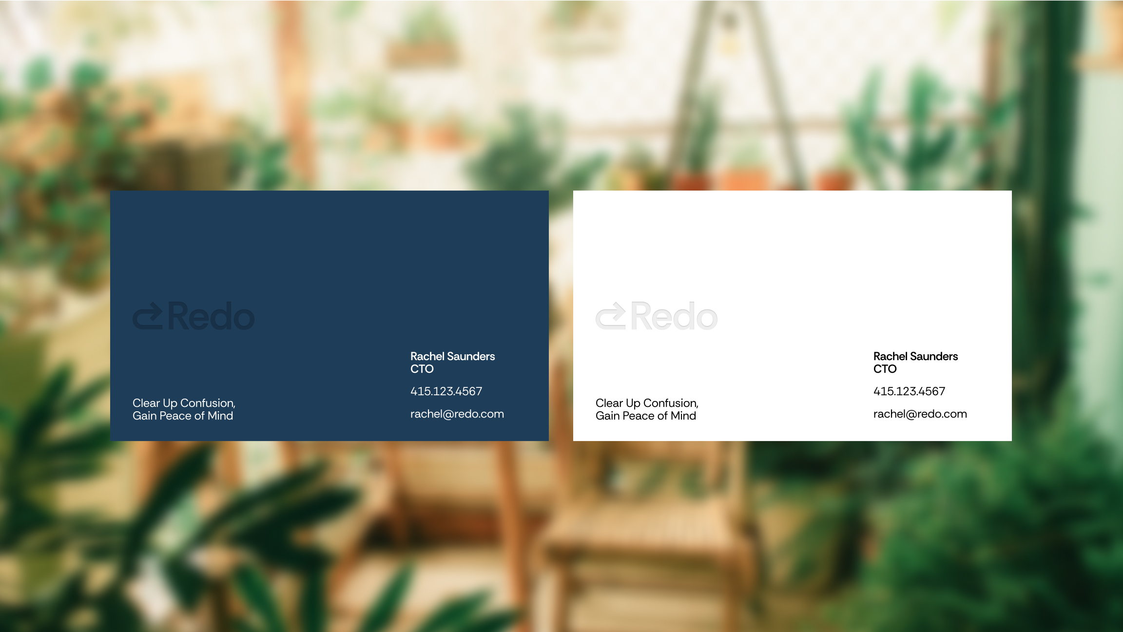 Example Redo branded business cards